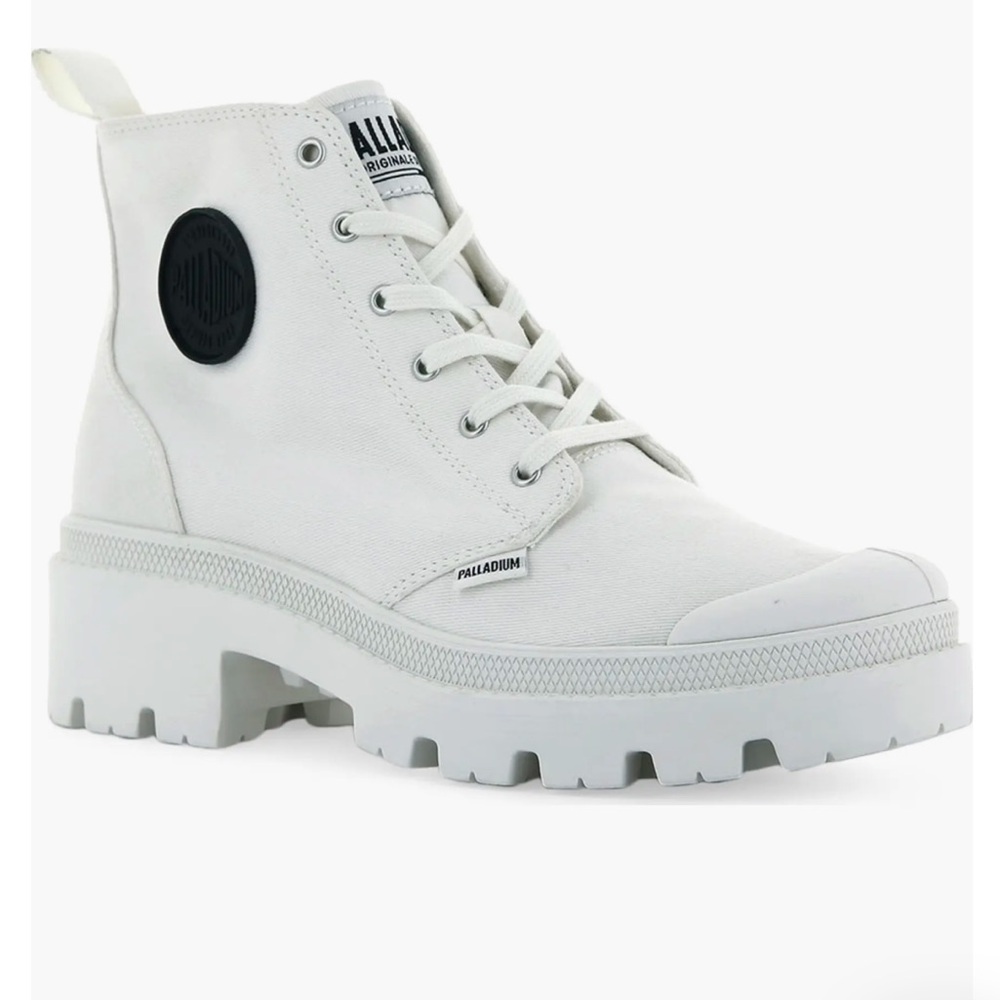 NEW Palladium Pallabase Twill Sneakers Shoes Star White Womens